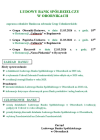 Informacja o Zebraniach Grup Członkowskich